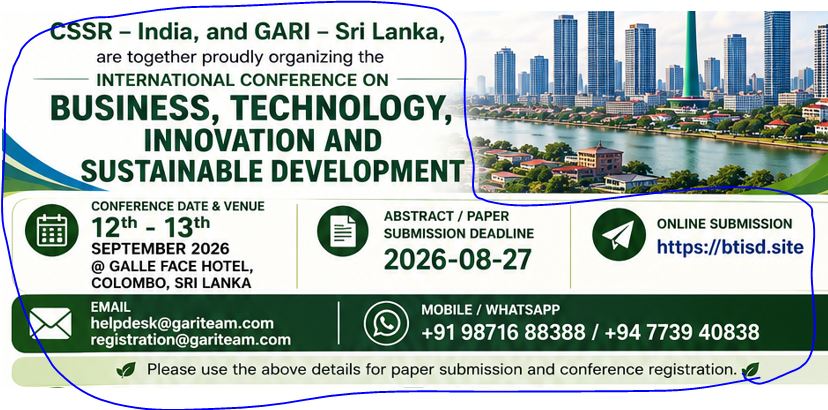 International Conference on Business, Technology, Innovation & Sustainable Development